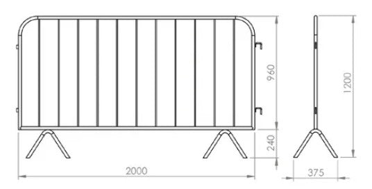 Gradil de contenção Metallix - Grade de separação