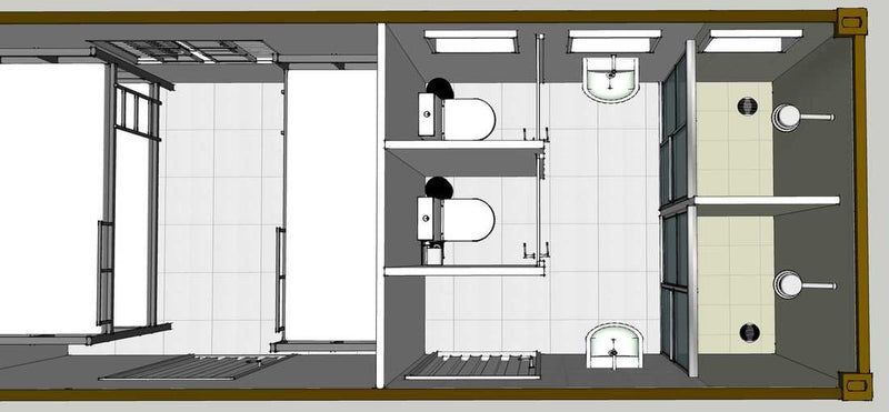 Módulo Habitável - Alojamento 12m - Quarto + banheiro