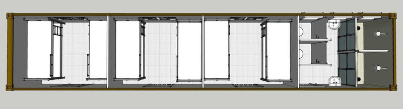 Módulo Habitável - Alojamento 12m - Quarto + banheiro